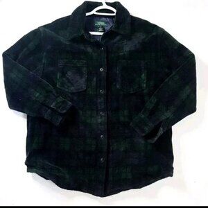 Ralph Lauren Barn CottageChore Lumber Jacket Coat Fleece Collar Check  szMedium
